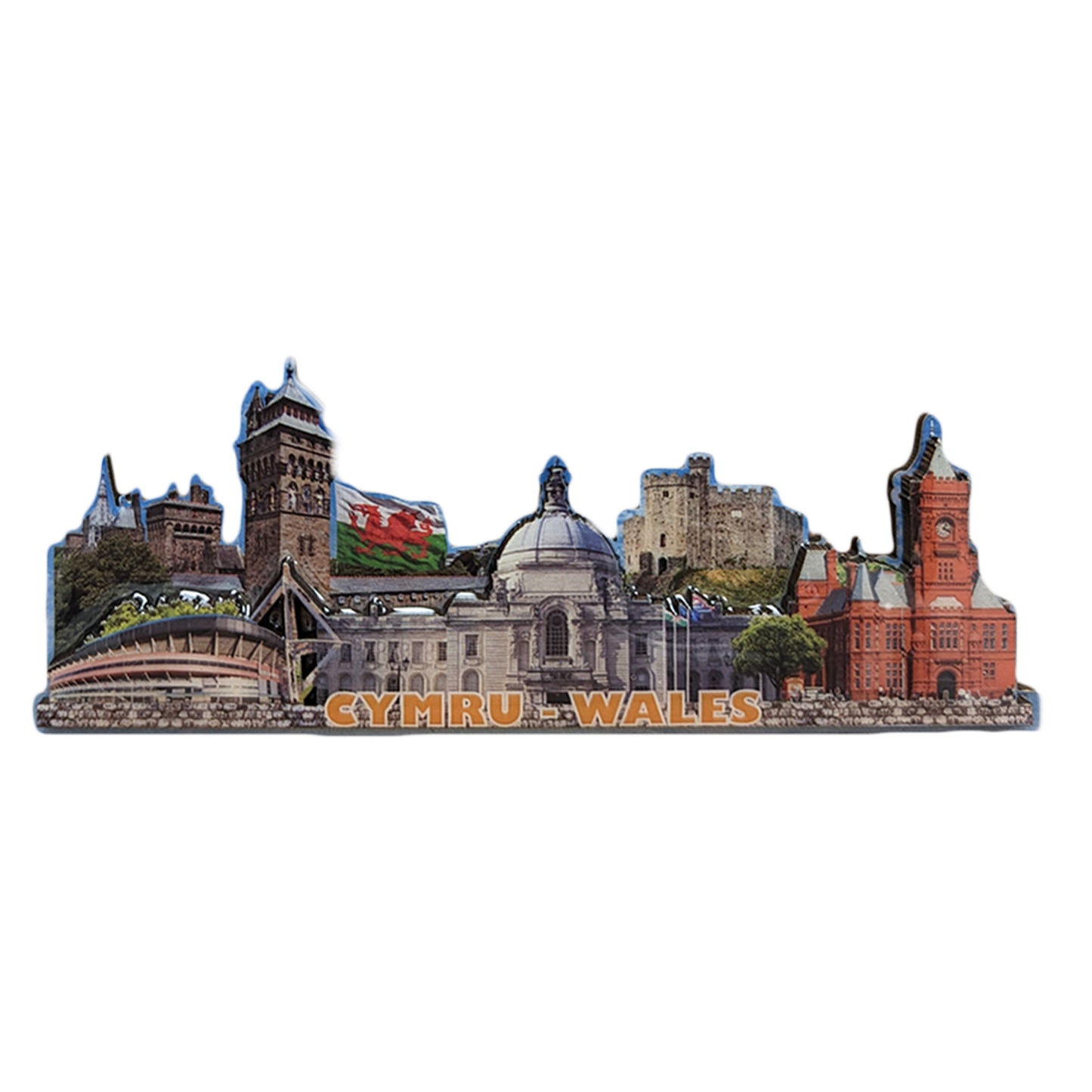 Cymru Wales Landmarks Landscape 3D Epoxy Magnet (3DEM031)