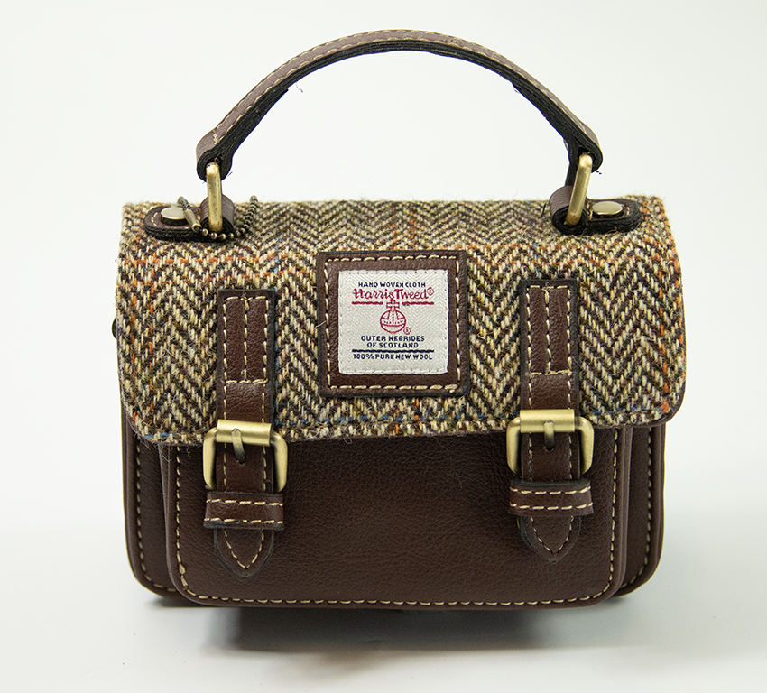 Harris Tweed Baby Satchel Bag 7/Brown