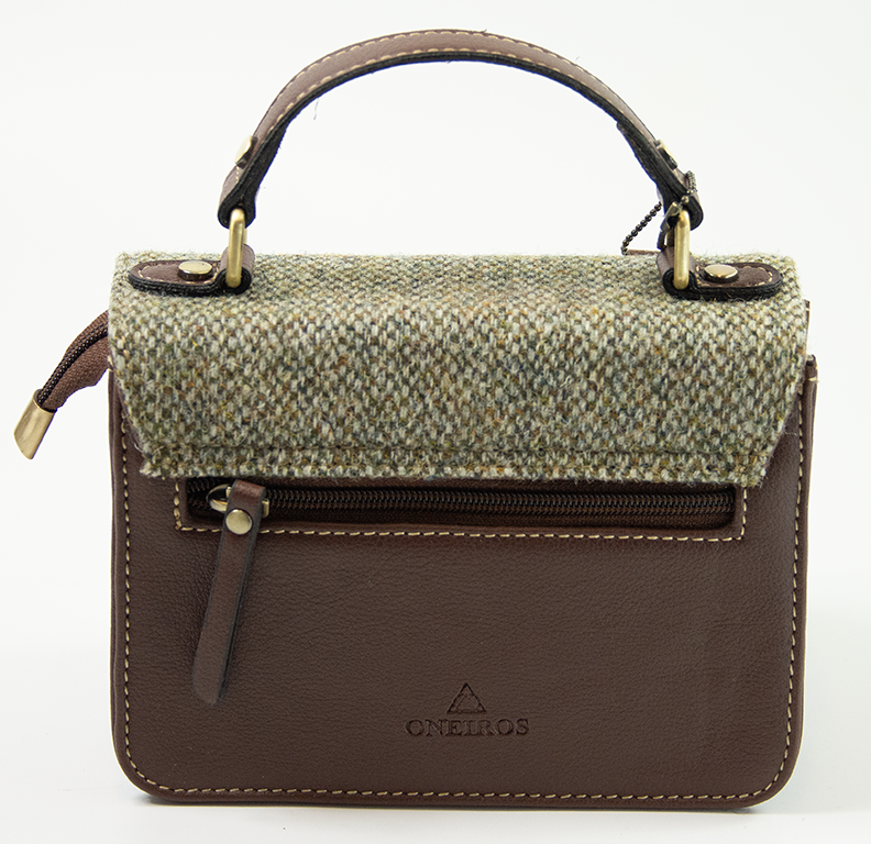 Harris Tweed Mini Satchel Bag 13/Brown