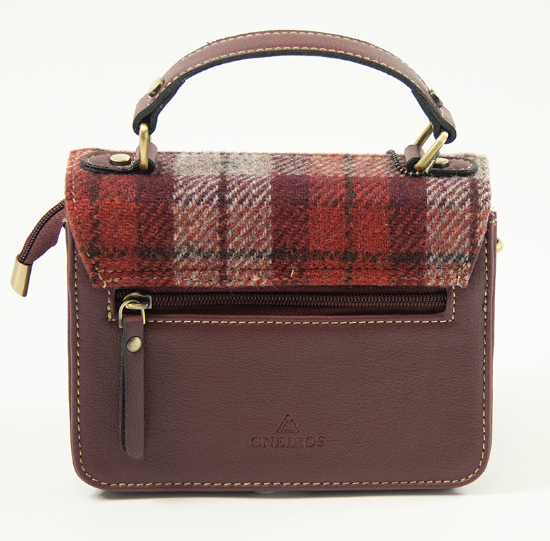 Harris Tweed Mini Satchel Bag DPX-05/Maroon