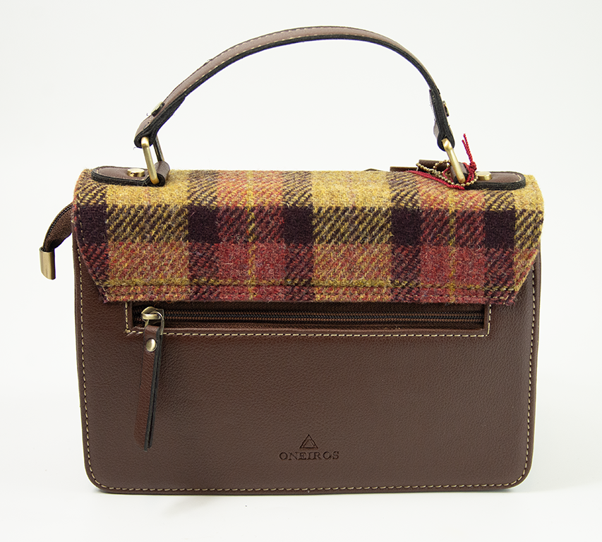 Harris Tweed Medium Satchel Bag DPX-07/Brown