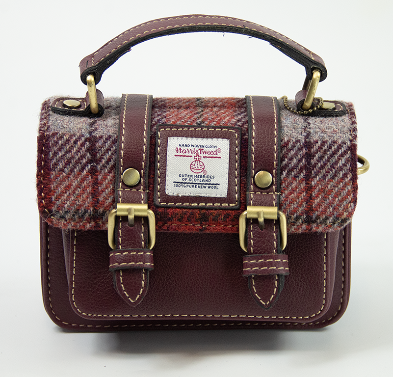 Harris Tweed Baby Satchel Bag DPX-05/Maroon