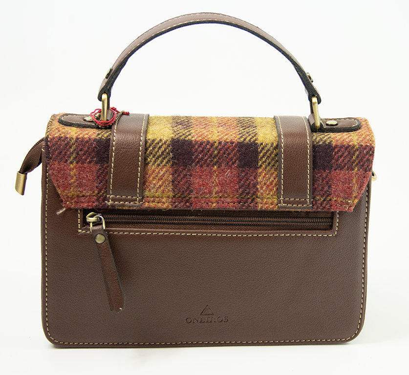 Harris Tweed Medium Satchel Bag DPX-07/Brown