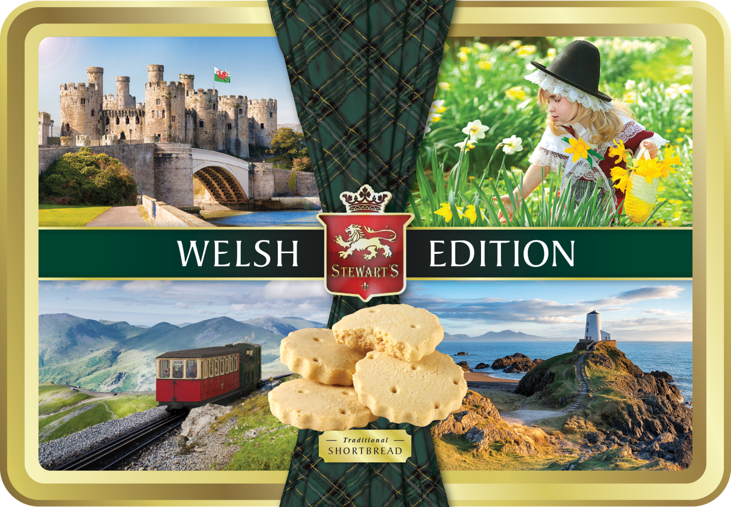 Stewarts' Tartan - Welsh Edition Shortbread Tin - 150g