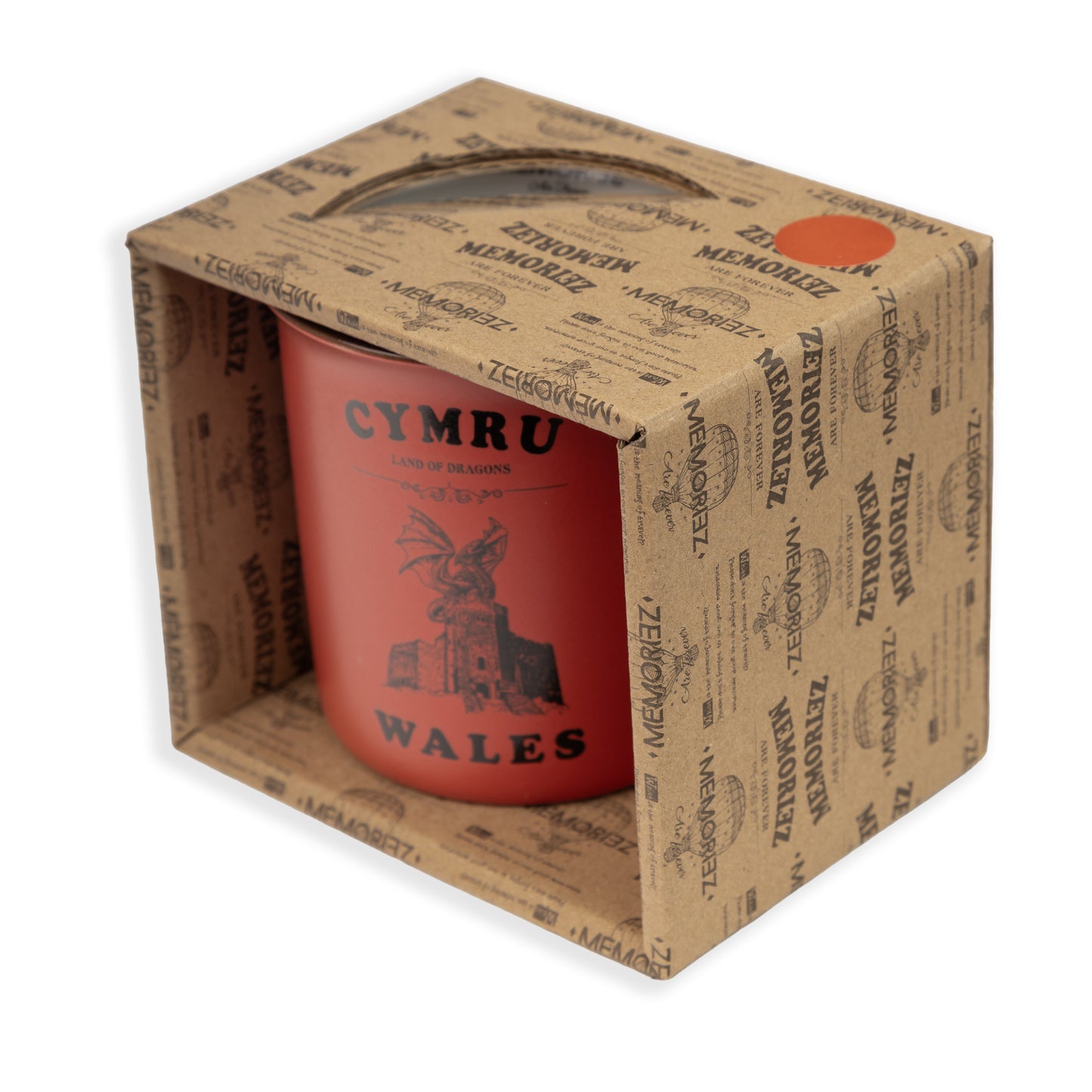 Welsh Red Matt Porcelain Mug