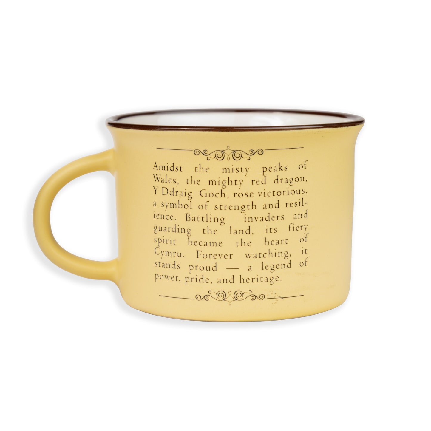 Welsh Yellow Matt Porcelain Mug