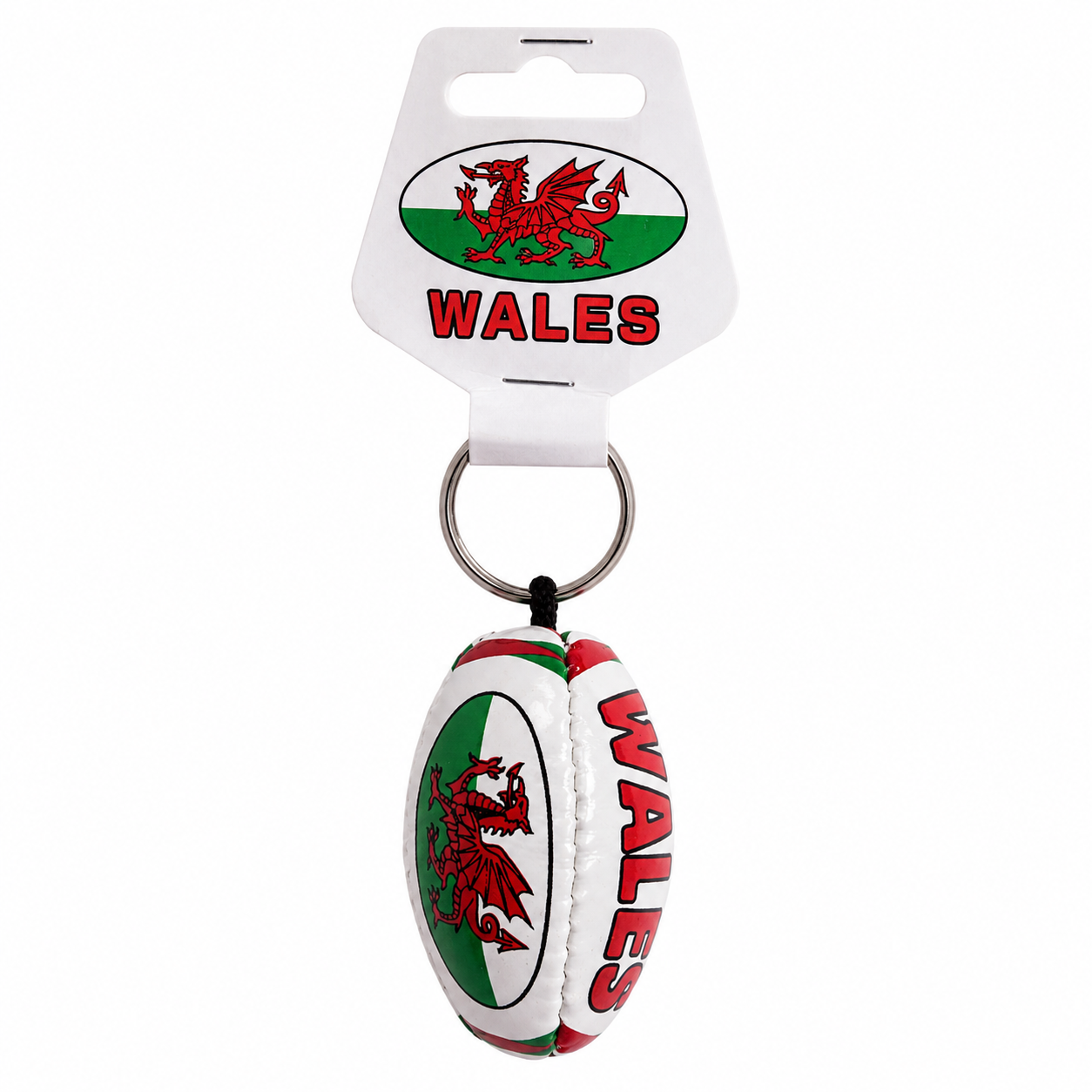 Wales Rugby Ball & Football Keyring
