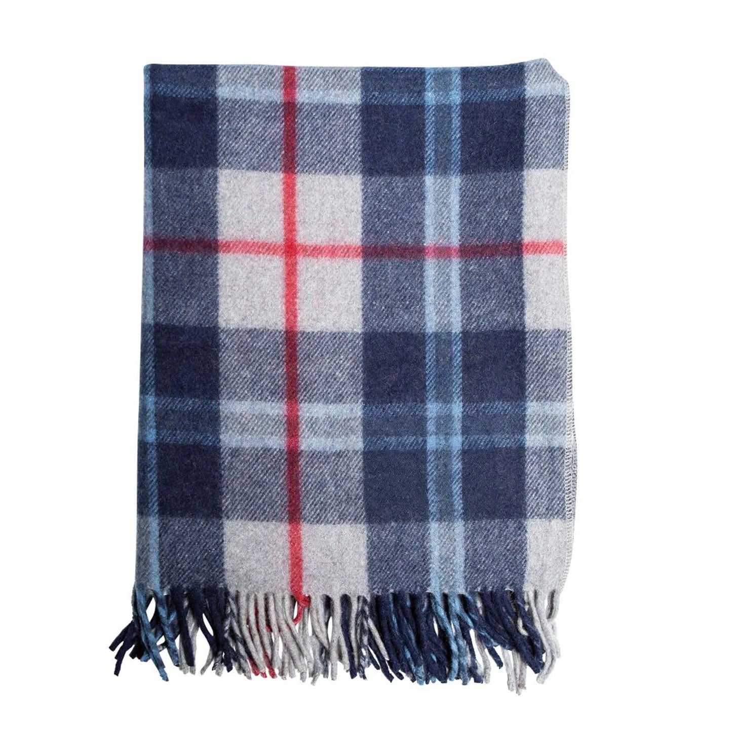 Welsh Woollens Recycled Wool Tartan Blanket Throw - Douglas Navy