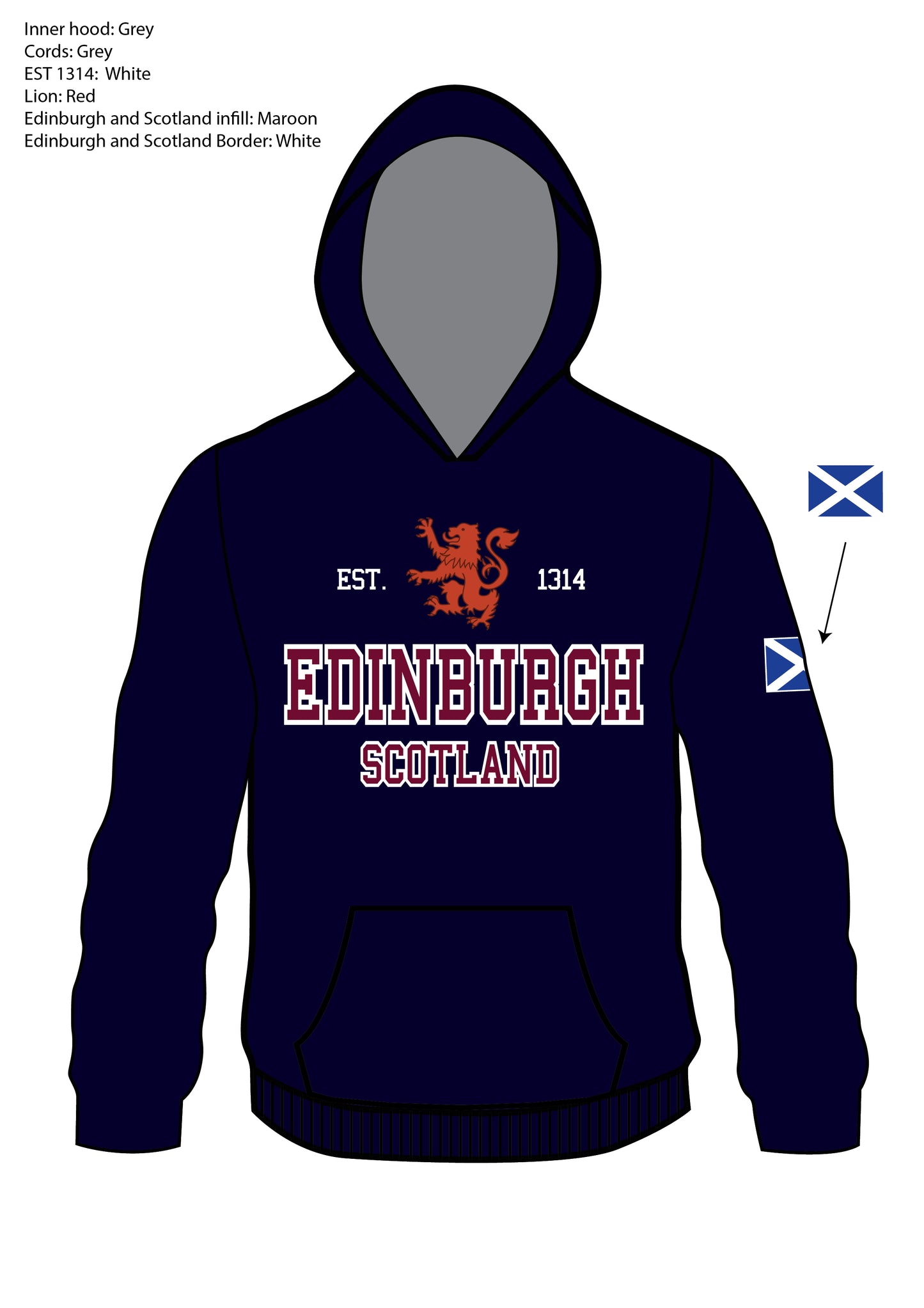 Kids Scotland Est 1314 Edinburgh Hoodie