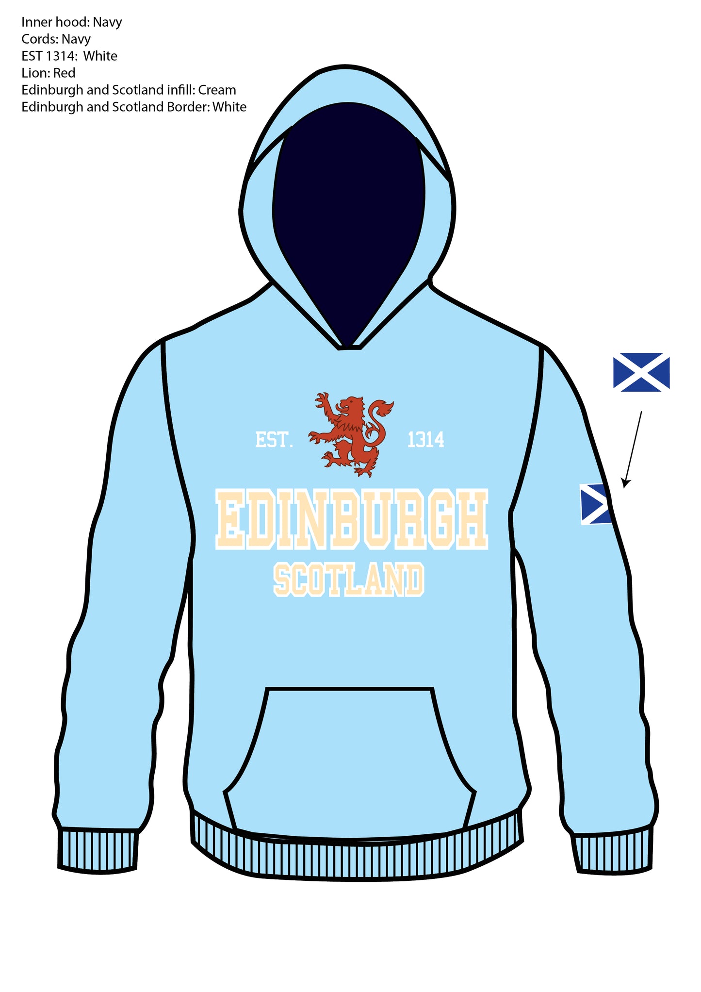 Kids Scotland Est 1314 Edinburgh Hoodie