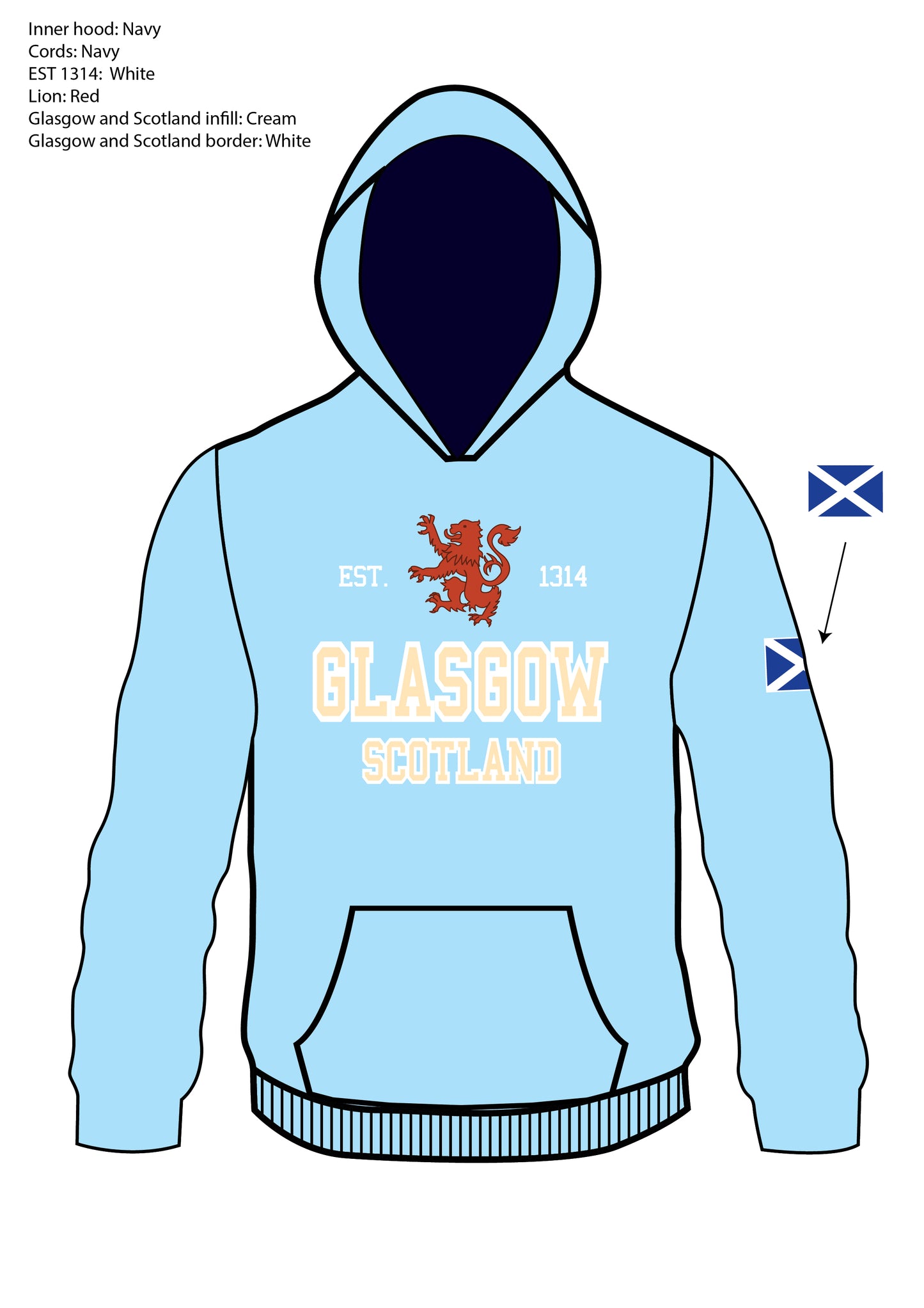 Kids Scotland Est 1314 Glasgow Hoodie