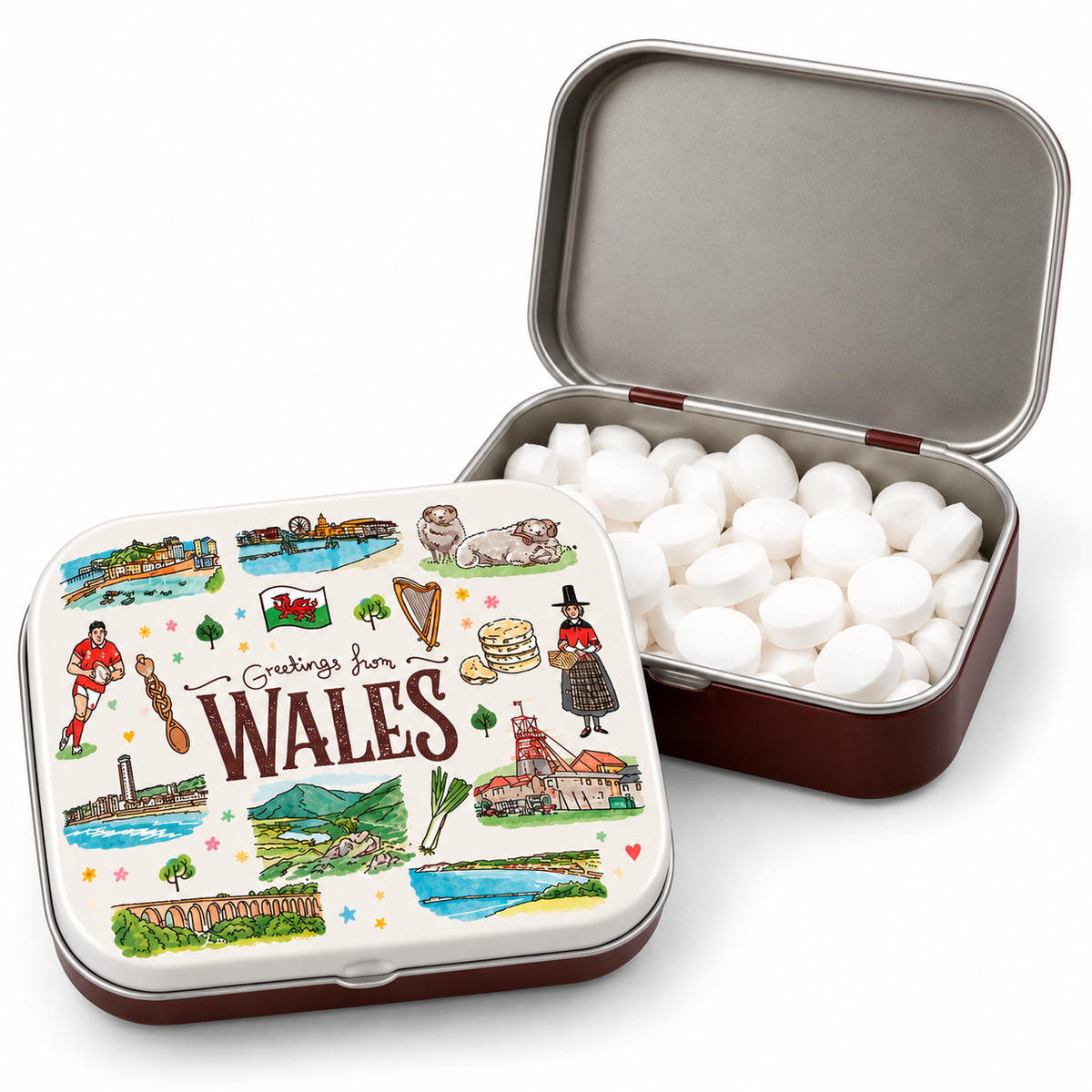 Tin Box Mints Wales Aquarelle