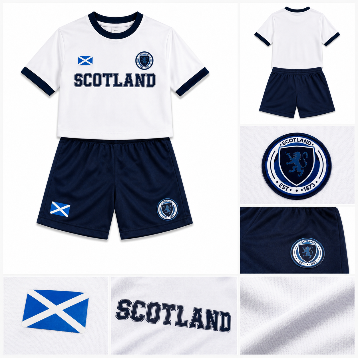Kids Hamish White Scotland Football Kit