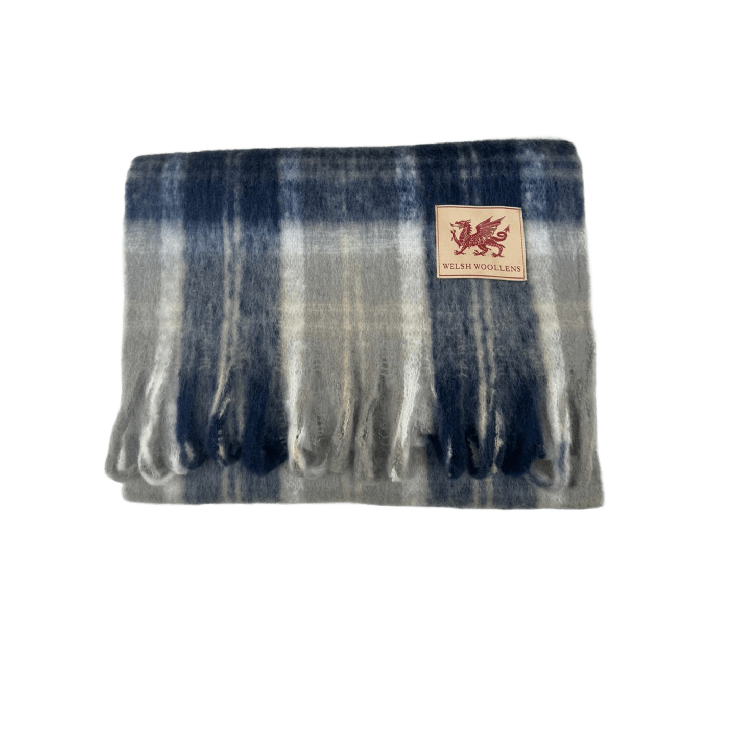 Welsh Woollens Tartan Blanket Scarf Bannockbane Silver