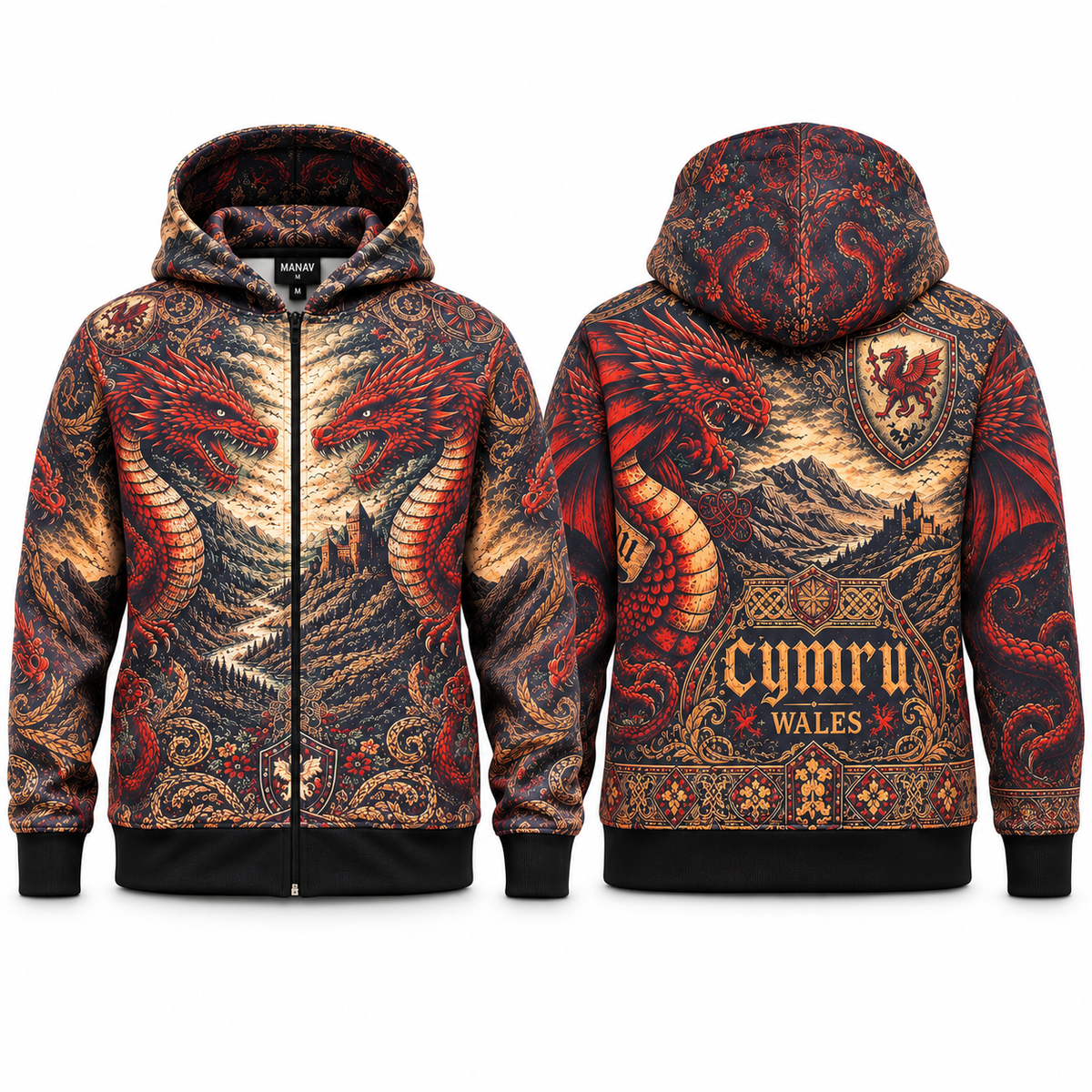 Cymru Wales Graphic Sublimation Hoodie