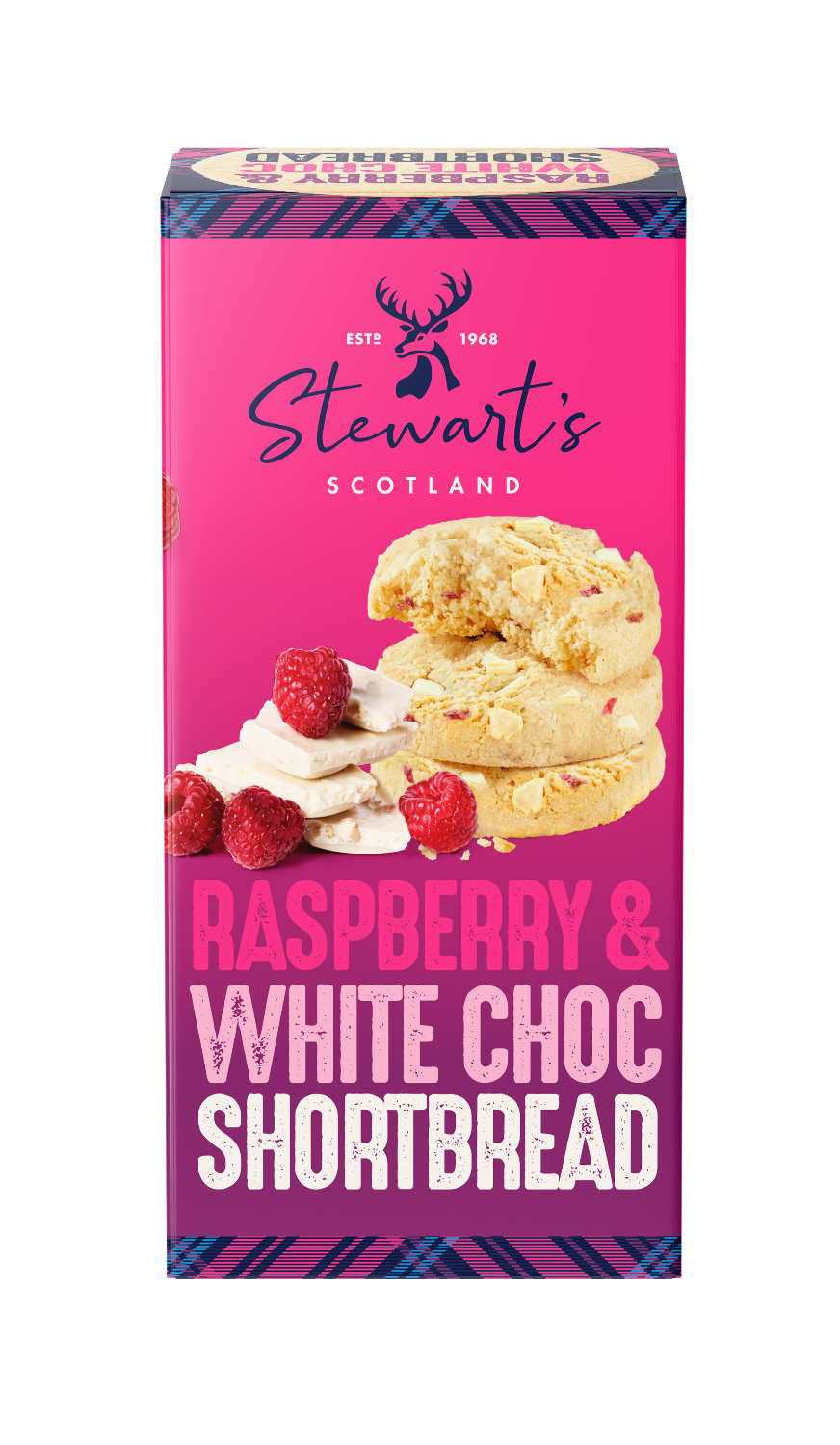 Stewart's Signature Raspberry & White Choc Shortbread - 160g