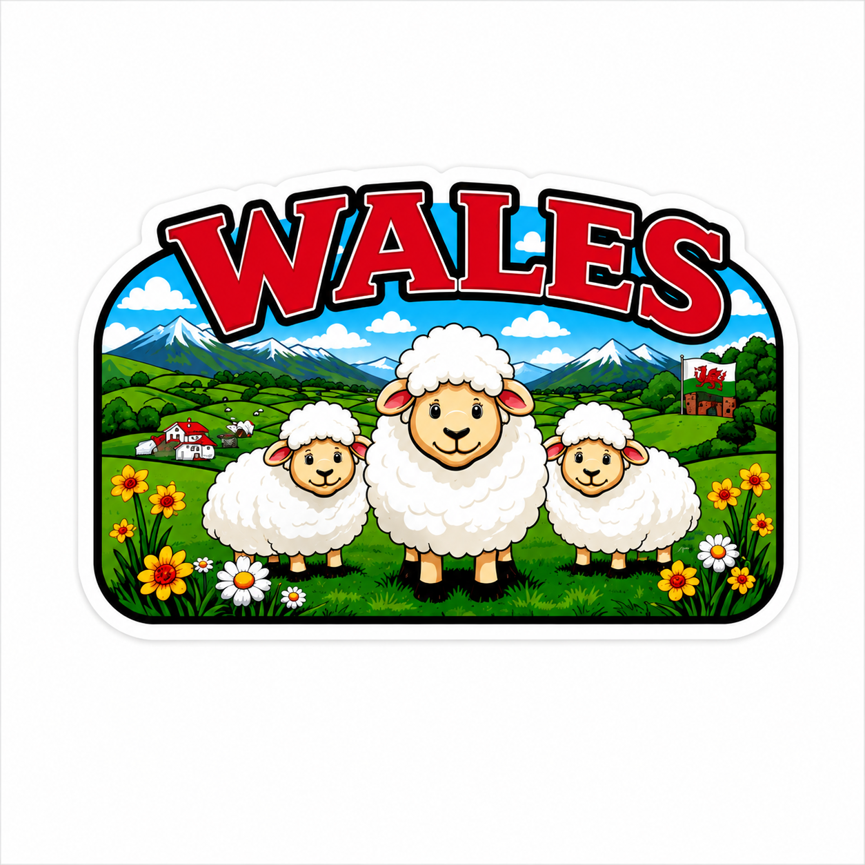 Wales Sheep Sticker