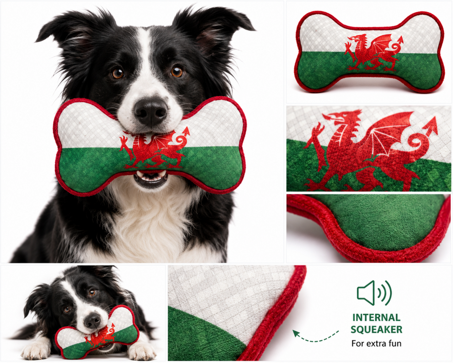 Wales Flag Squeaky Dog Toy
