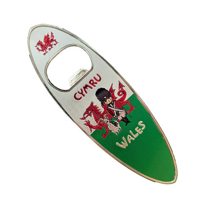 Wales Royal Flag Bottle Opener Magnet (Oval Shape)