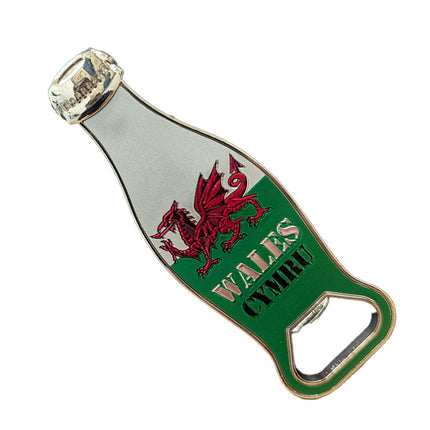 Wales Tri Bottle Opener Magnet (Bottle Shape)