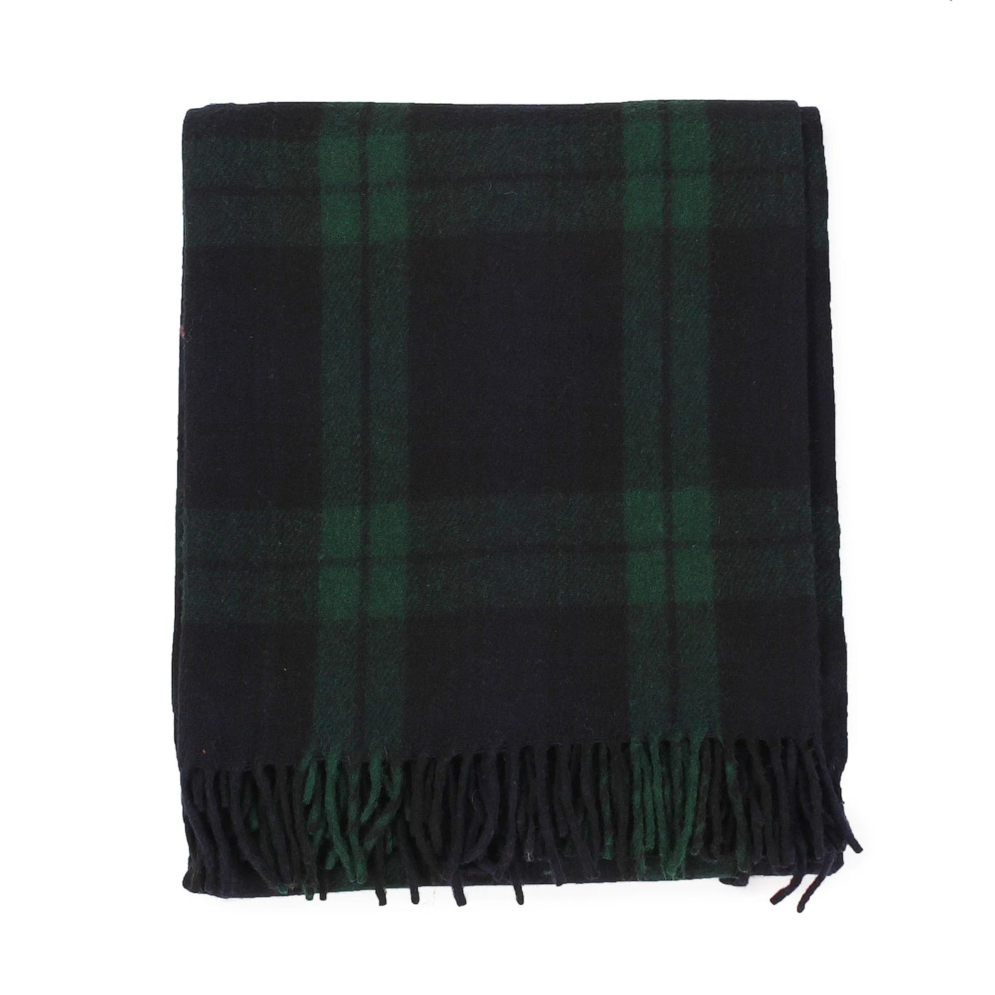 Welsh Woollens Recycled Wool Tartan Blanket Throw - Black Watch