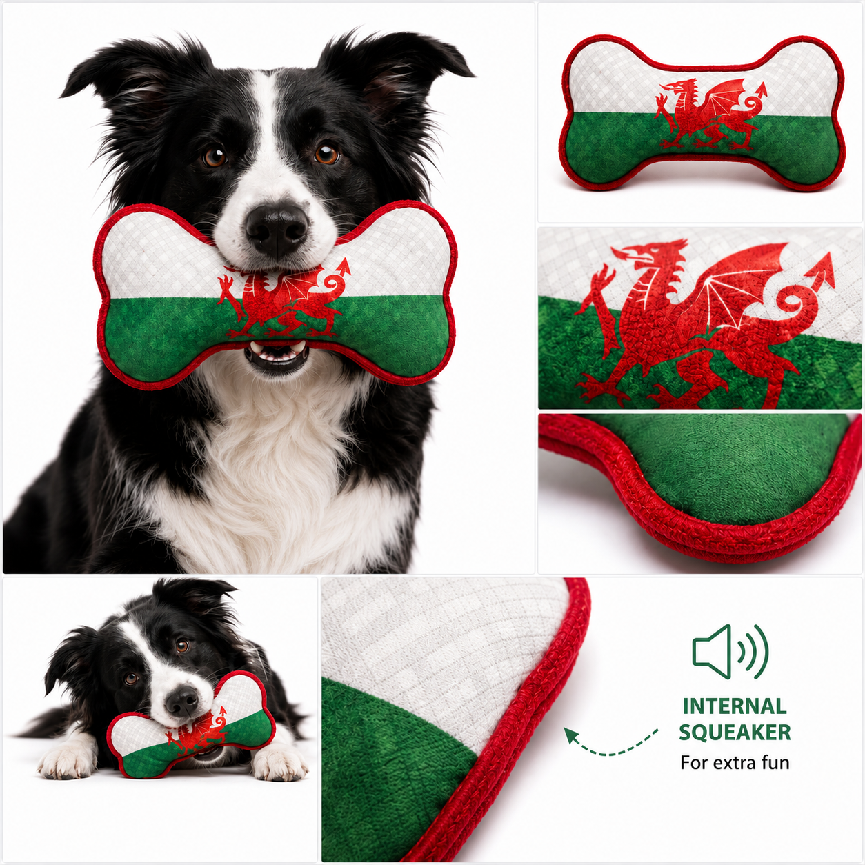 Wales Flag Squeaky Dog Toy