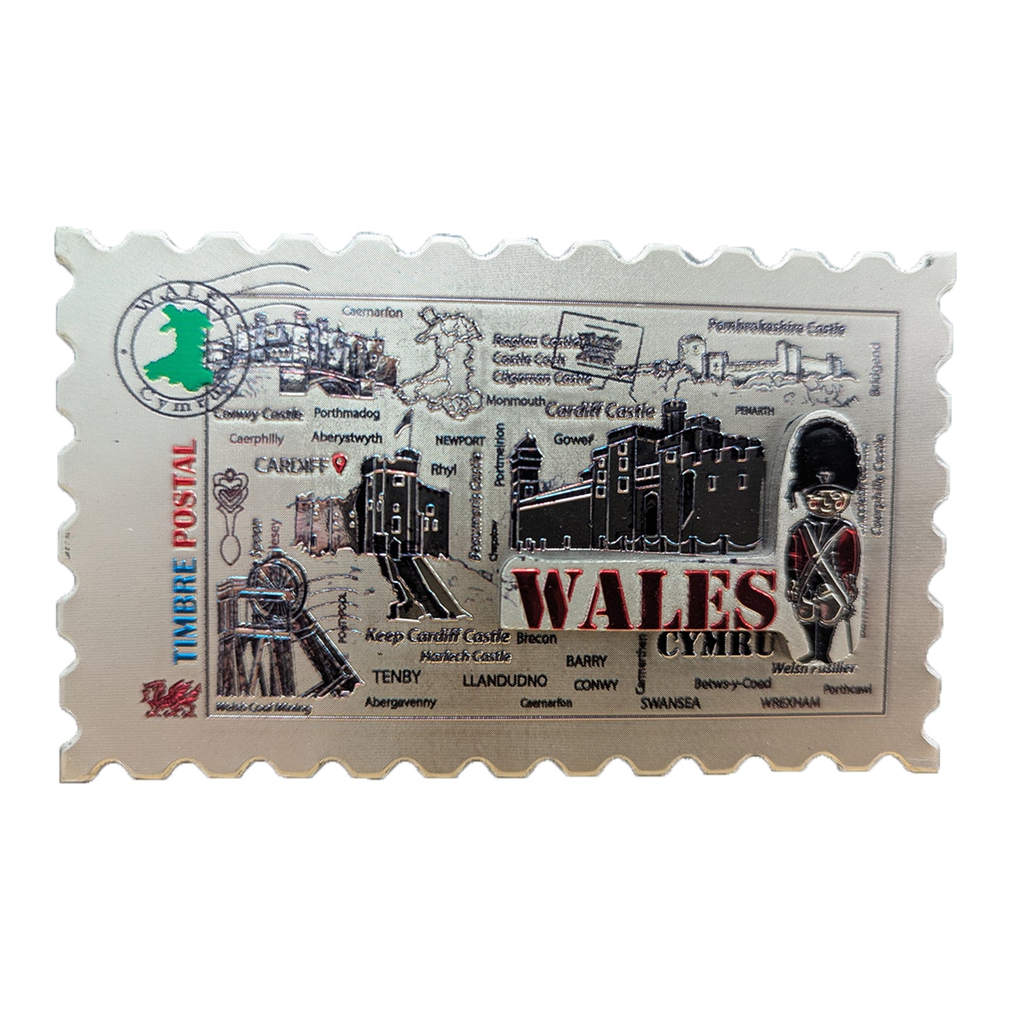 Wales Postal Landmarks 3D Foil Magnet