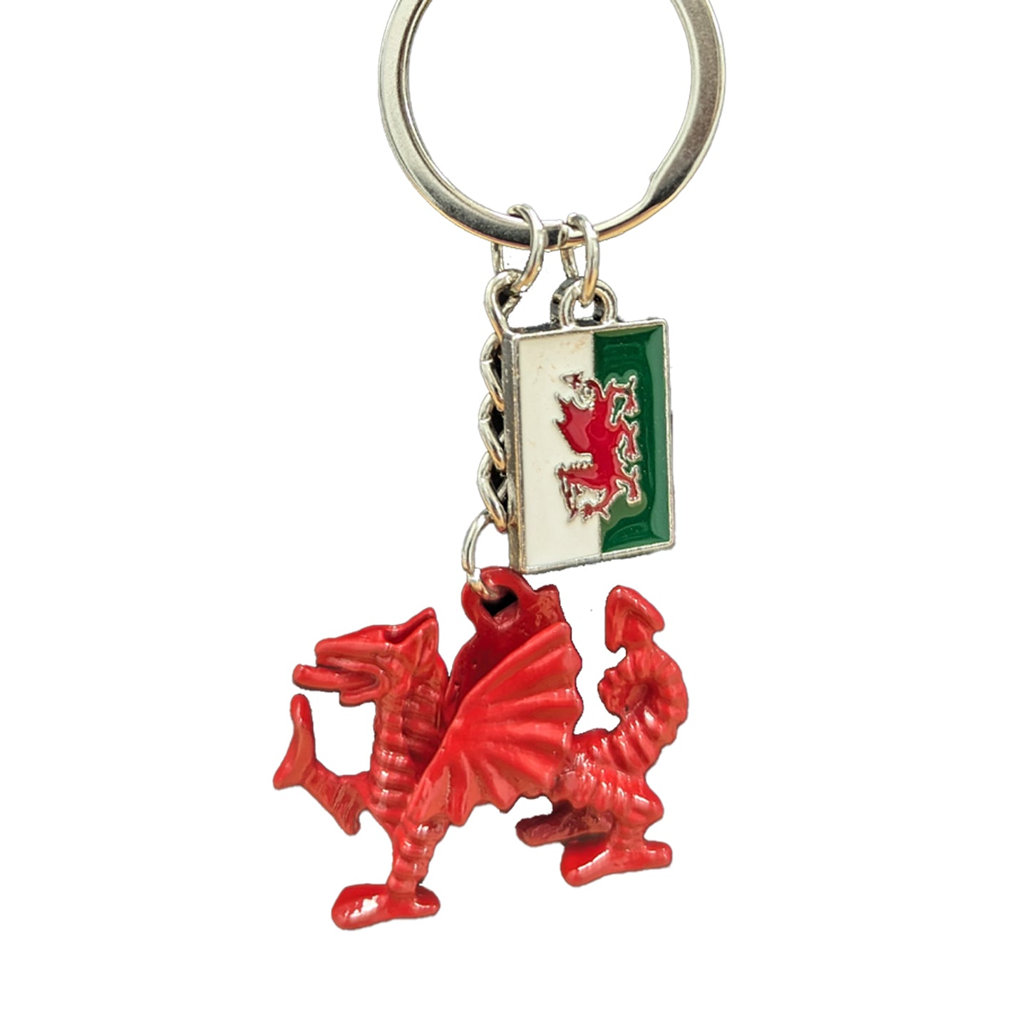 Wales Dragon & Flag Keyring