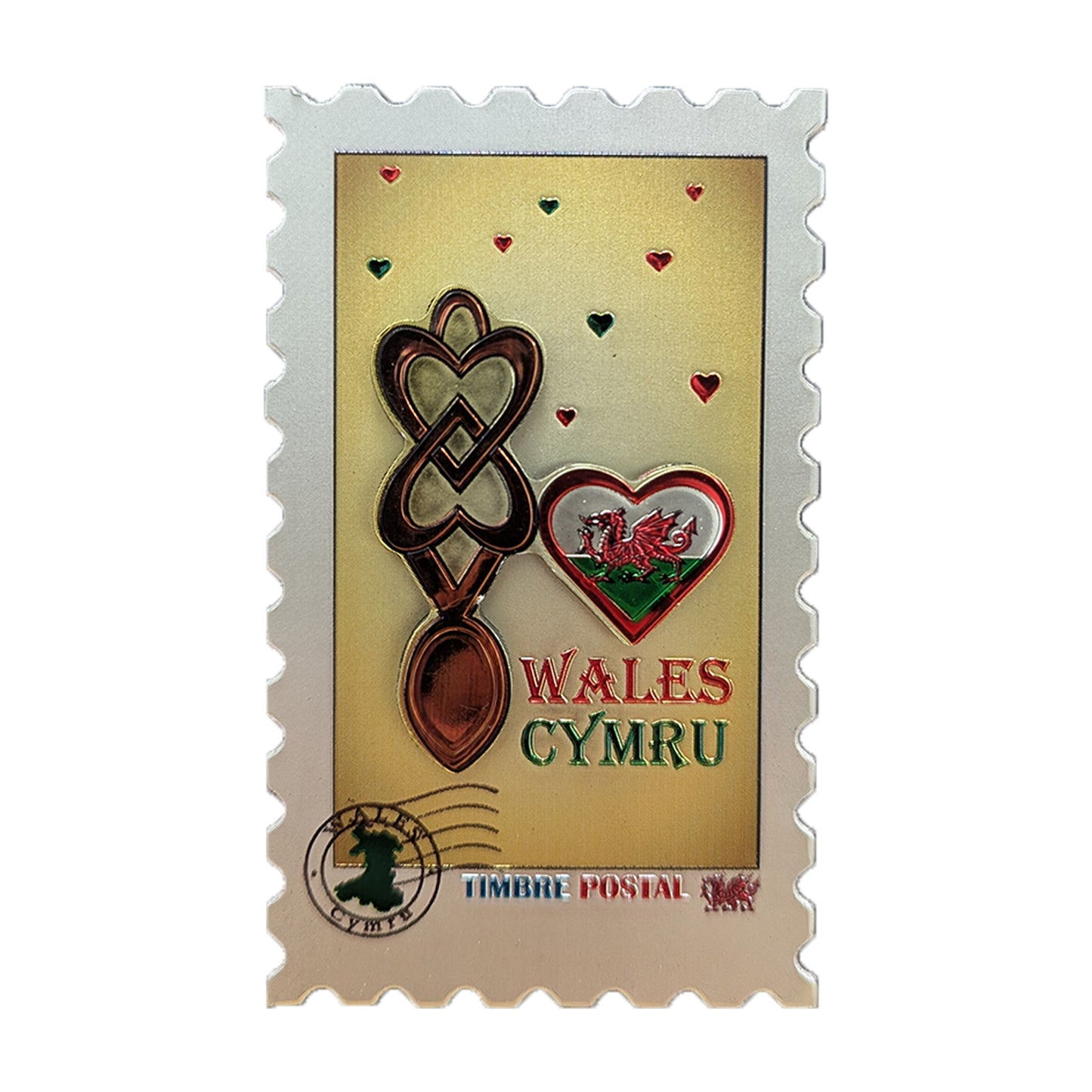Wales Postal Love Spoon 3D Foil Magnet