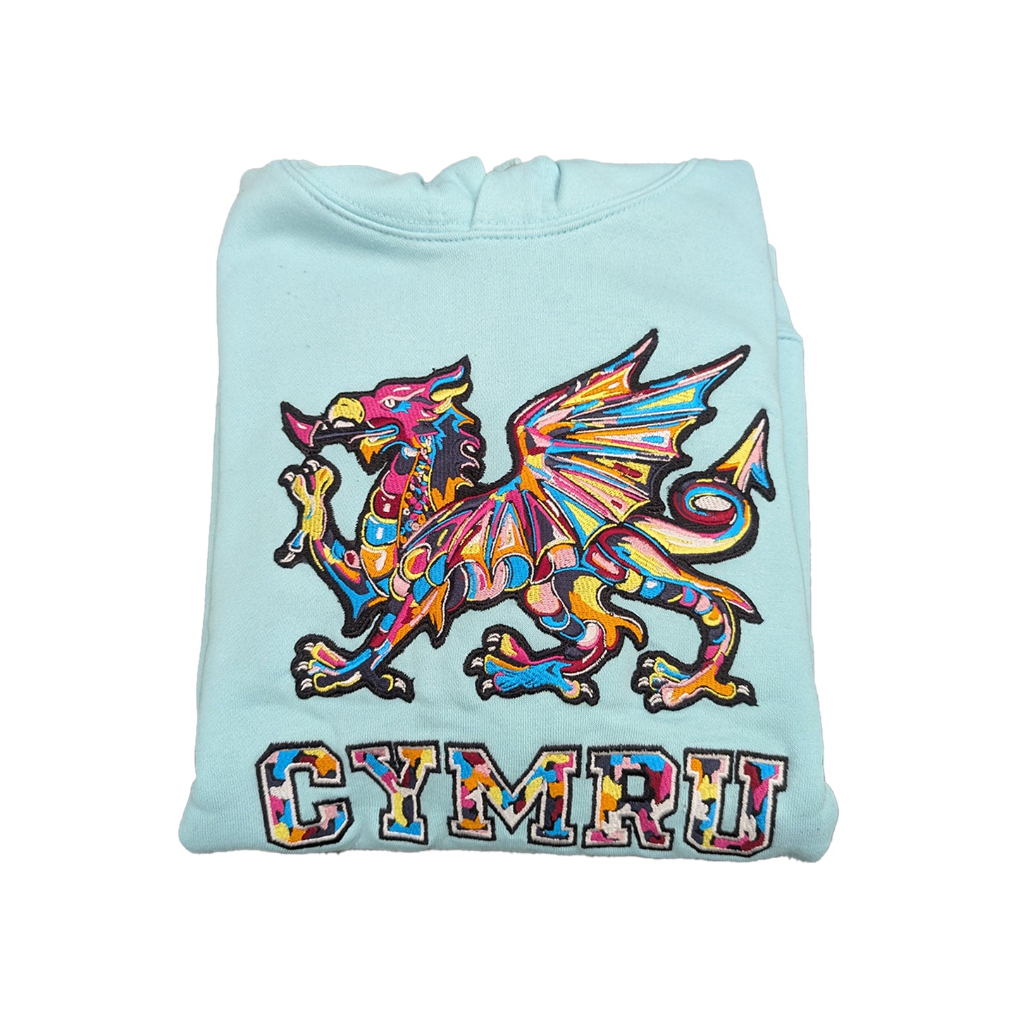 New Multi-Coloured Dragon Cymru Hoodie