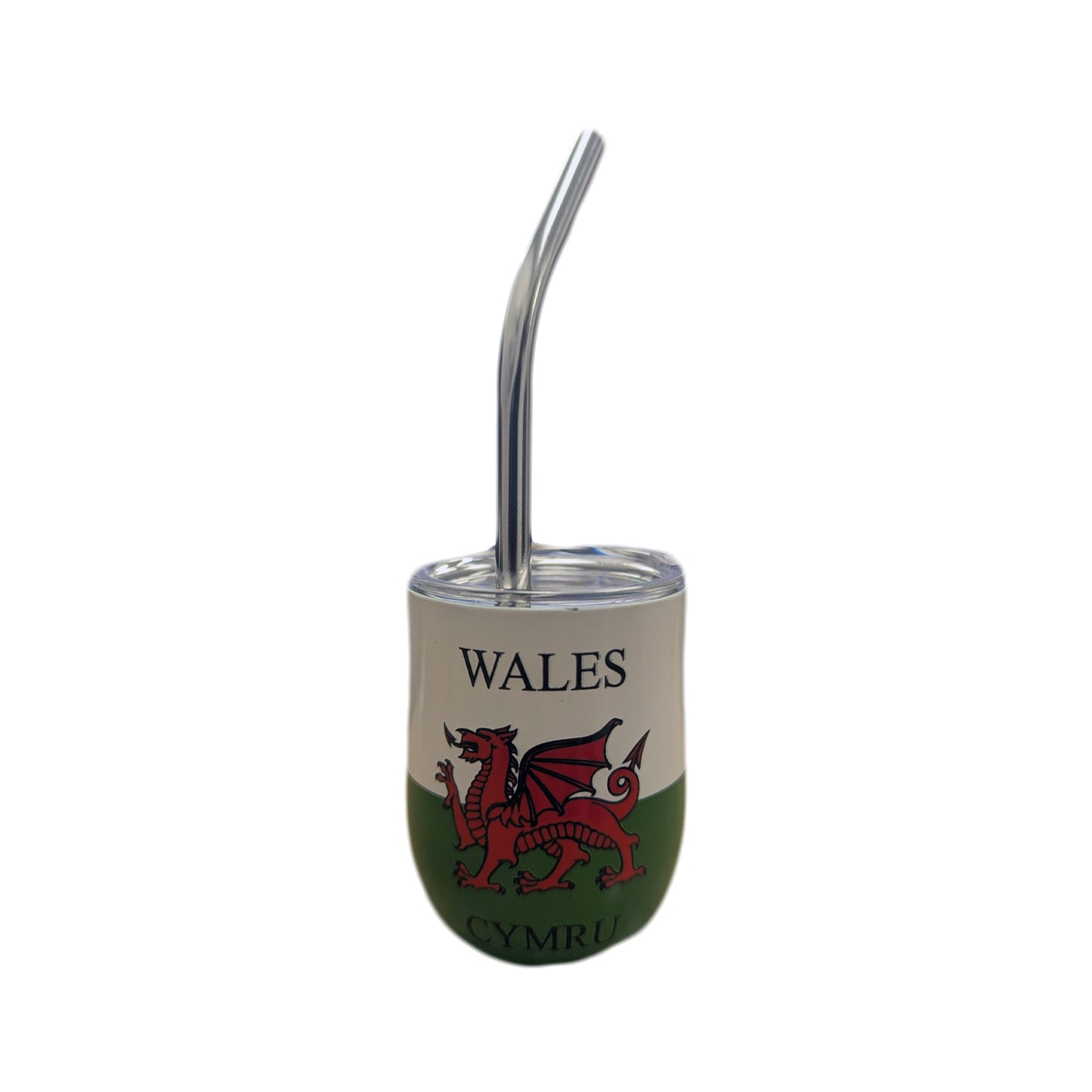 Wales Flag Mini Shot Glass Curve w/Straw