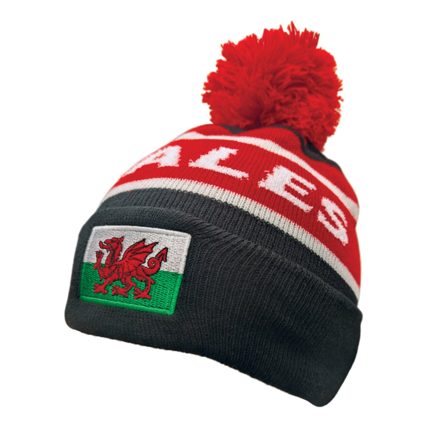 New 2025 Wales Cymru Black Bobble Hat
