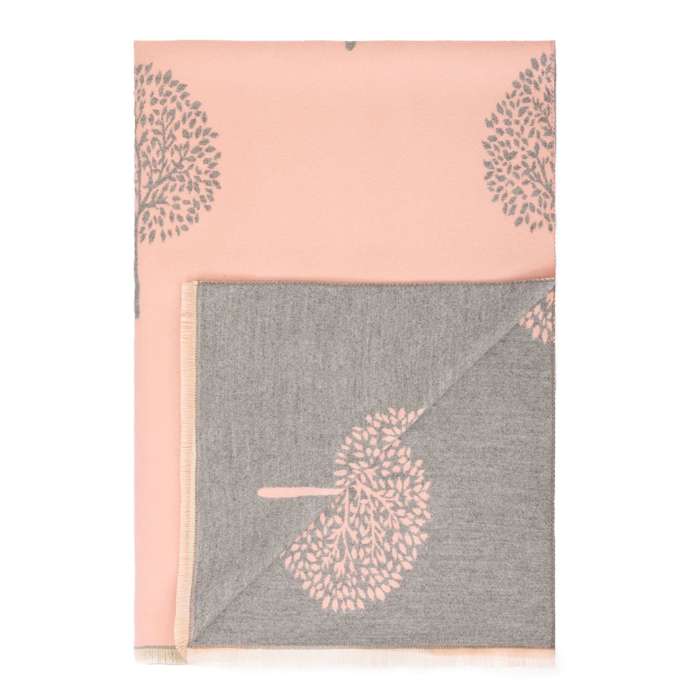 Welsh Woollens Original Tree Super Soft Stole Dusky Pink/Grey