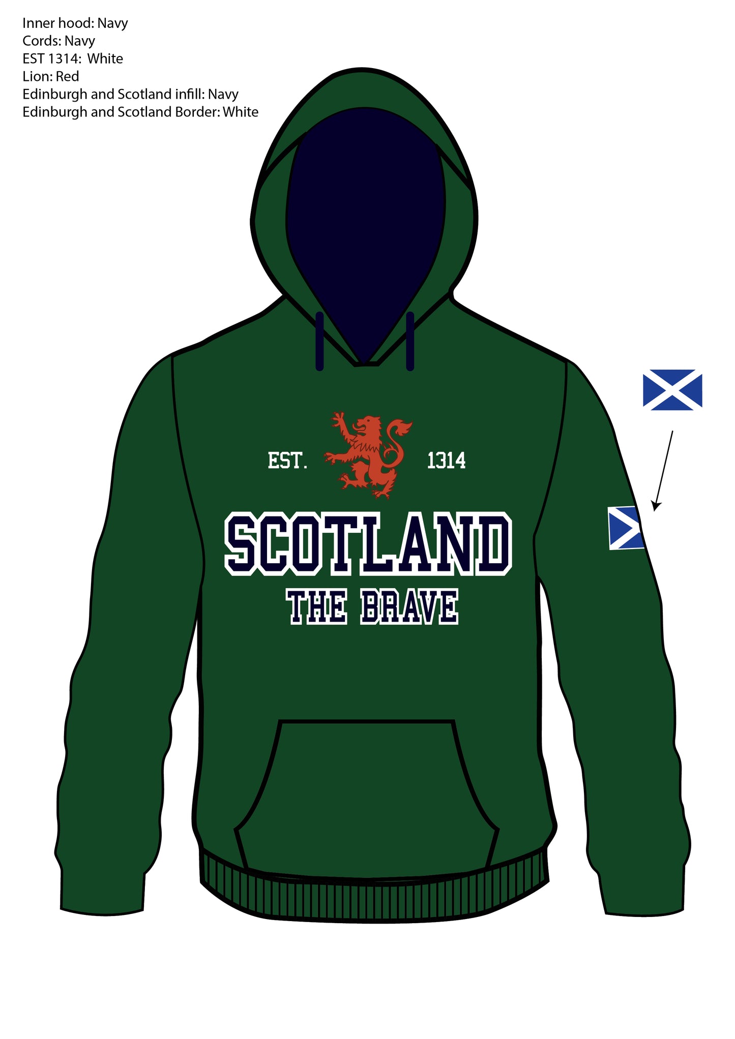 Scotland Est 1314 The Brave Hoodie