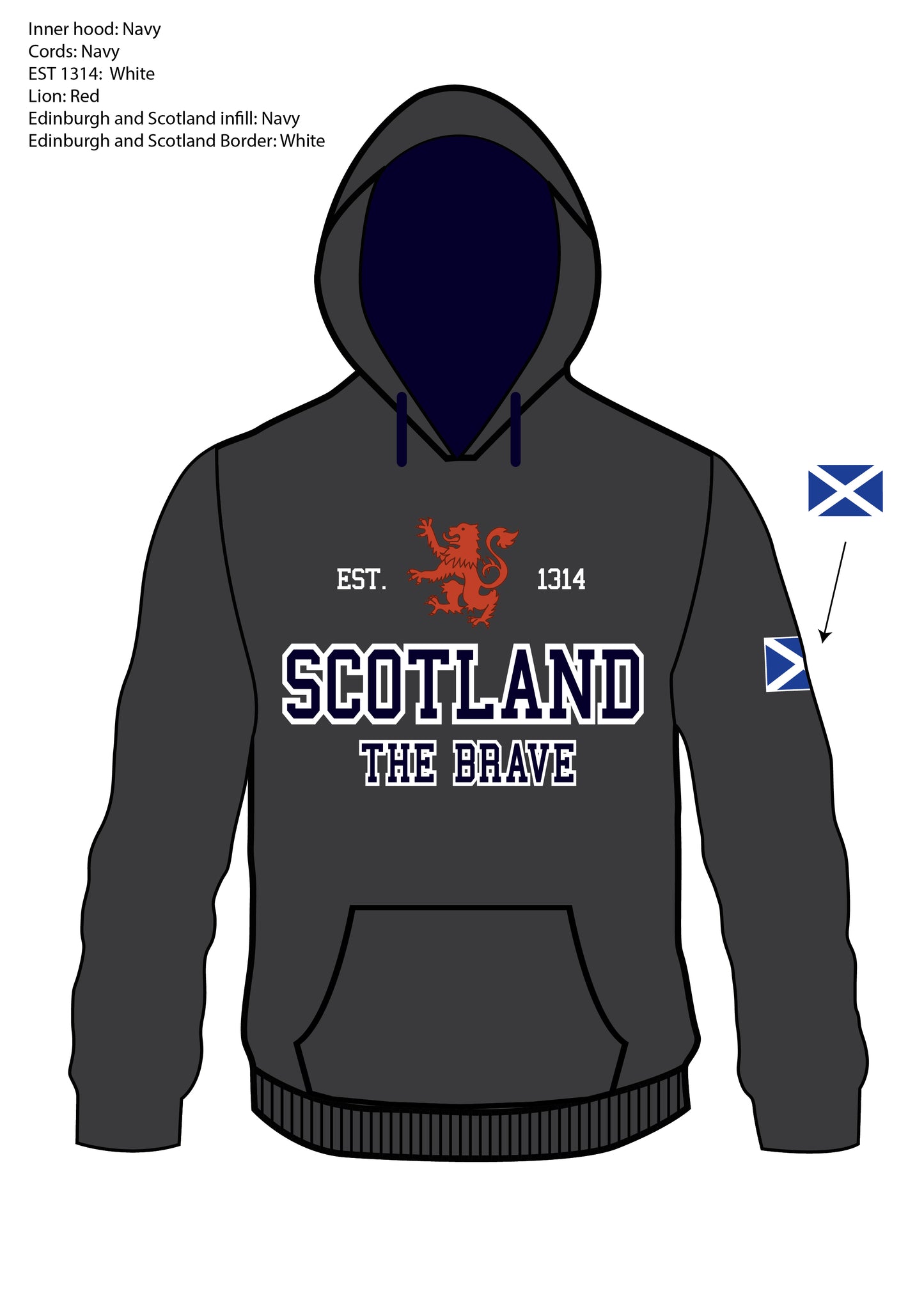 Scotland Est 1314 The Brave Hoodie