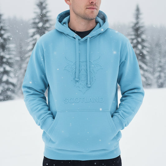 Scotland Cow Embossed Hoodie