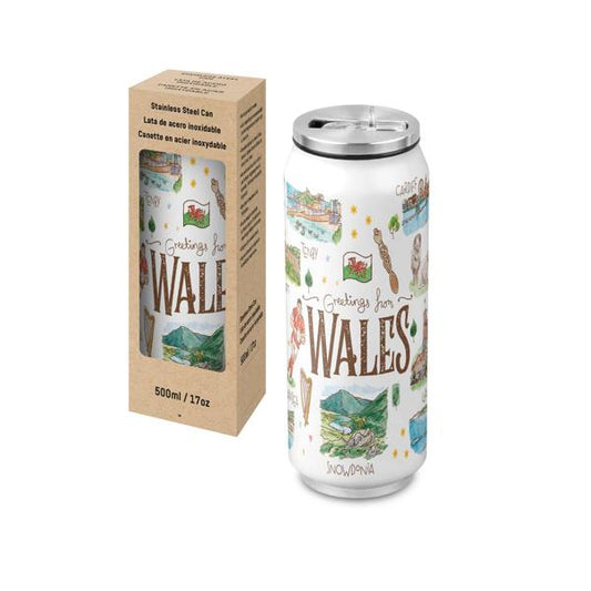 Stainless Steel Can 350ml Wales Aquarelle