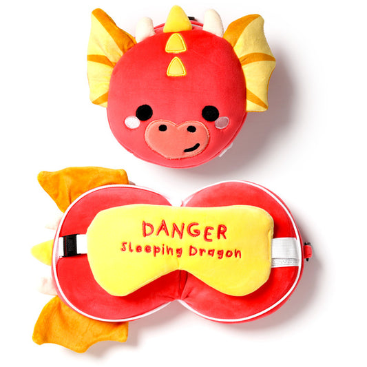Relaxeazzz Adoramagics Dragon Plush Travel Pillow & Eye Mask