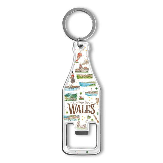 Metal Keyring Wales Aquarelle