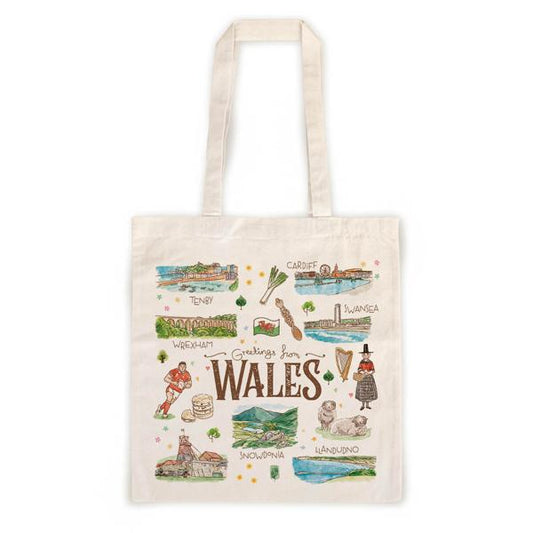 Cotton Tote Bag Wales Aquarelle