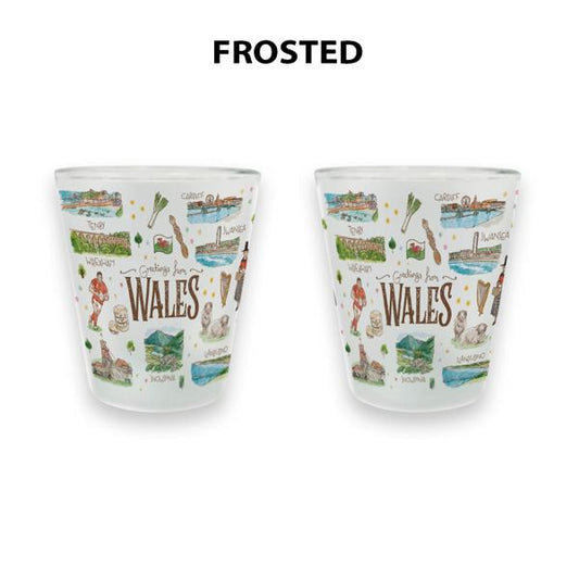 Frosted Shot Glass Wales Aquarelle