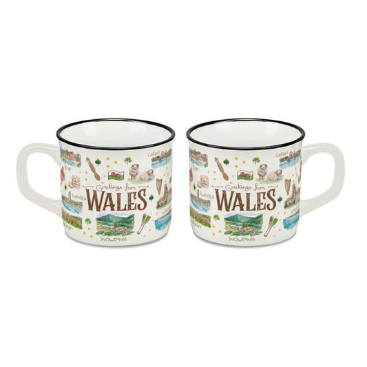 Small Porcelain Mug Wales Aquarelle