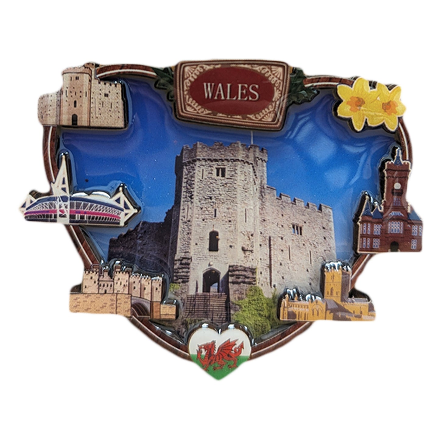 Welsh Landmarks Heart 3D Epoxy Magnet (3DEM015)