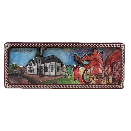 Cardiff Dragon Painting Landscape 3D Epoxy Magnet (3DEM033)