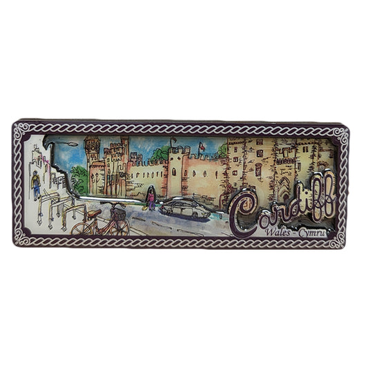 Cardiff Castle Drawing Landscape 3D Epoxy Magnet (3DEM038)