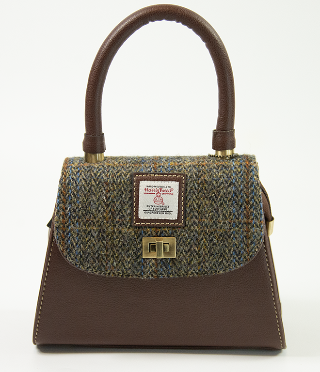 Harris Tweed Small Satchel Bag 11/Brown