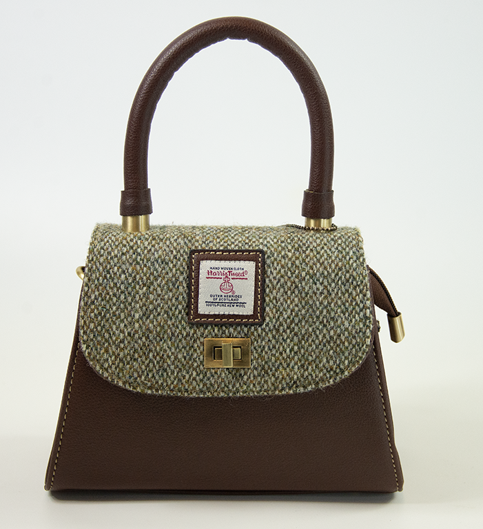 Harris Tweed Small Satchel Bag 13/Brown