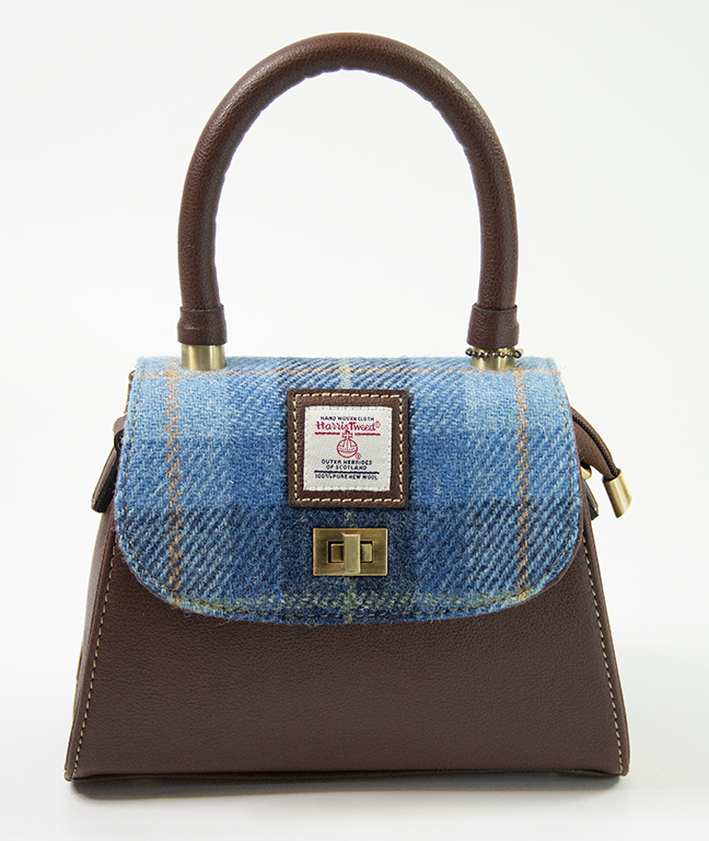 Harris Tweed Small Satchel Bag 2/Brown