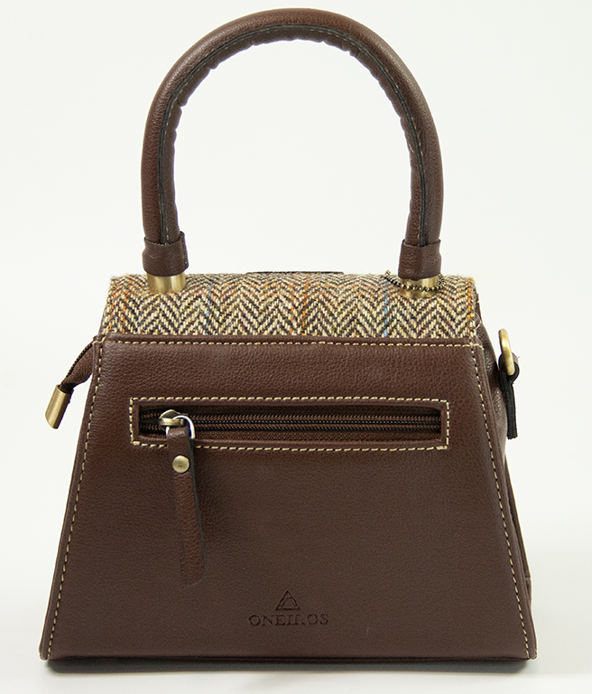 Harris Tweed Small Satchel Bag 7/Brown