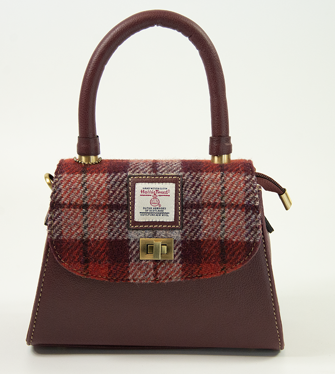 Harris Tweed Small Satchel Bag DPX-05/Maroon